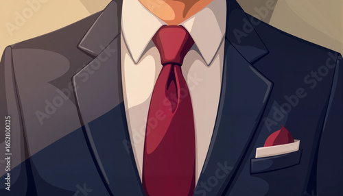 Businessman in suit with red tie