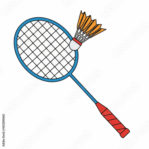 badminton racket and shuttlecock
