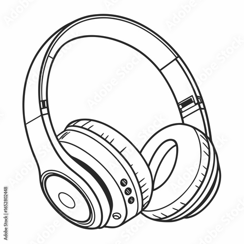 Wireless headphone isolated on white background is a device that allows you to listen to music or other audio without using wires