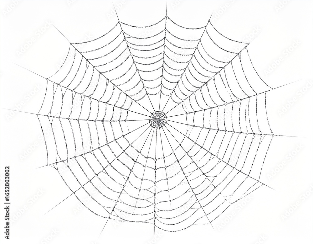 Obraz premium A simple, symmetrical spider web graphic
