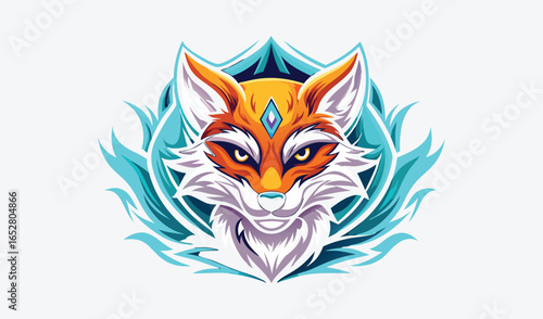 A vector cartoon of a fox and a devil with a tiger head illustration