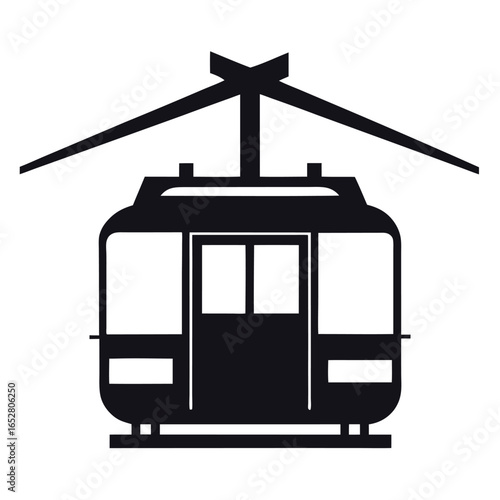 modern tram isolated on white background