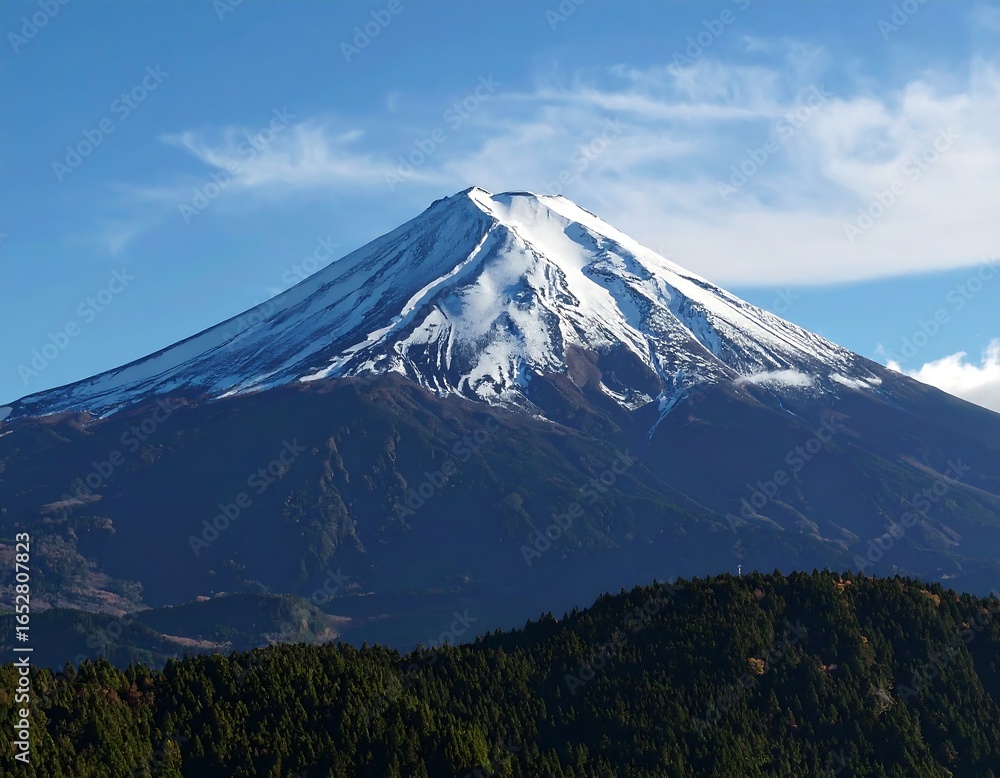 Fototapeta premium Majestic snow-capped mountain peak