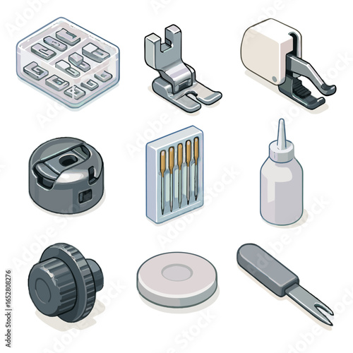 Spool vector zipper accessories sewing thread set bobbin adjust presser attachment machine