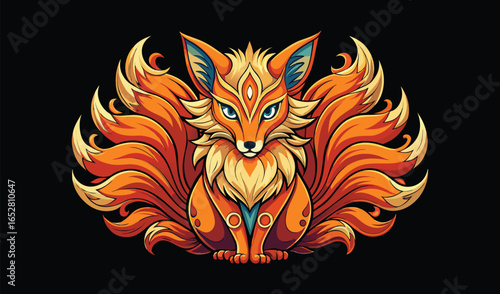 Vector cartoon drawing of a wild tiger head illustration on a black background