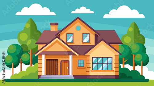 Modern Minimalist Home Vector Illustration