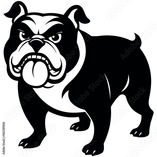 angry bulldog cartoon  comic expression  white bac.eps