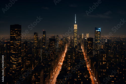 Stunning City Lights at Night – Urban Skyline Illuminated