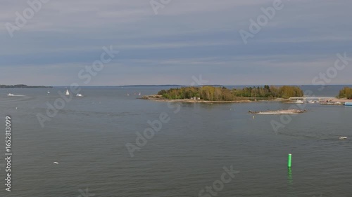 Pihlajasaari Island in city of Helsinki, Finland. Recreational area with sandy beach and woods on Gulf of Finland in the Baltic Sea.