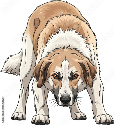 Armant (Egyptian Sheepdog) dog in herding stance vector illustration