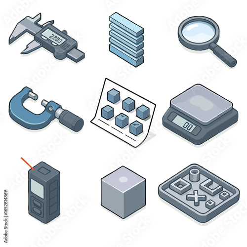 Gauge digital scale parts d lens quality chart layer vector tray print