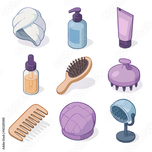 Drying comb wrap serum brush heat vector haircare spa towel shampoo essentials