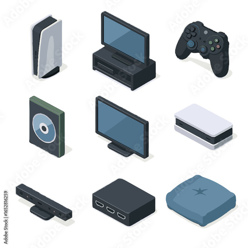 Hdmi vector cushion console setup icon icons controller game stand bar tv