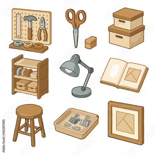 Unit project clips corner preview crafting labeled tray vector icons icon frame