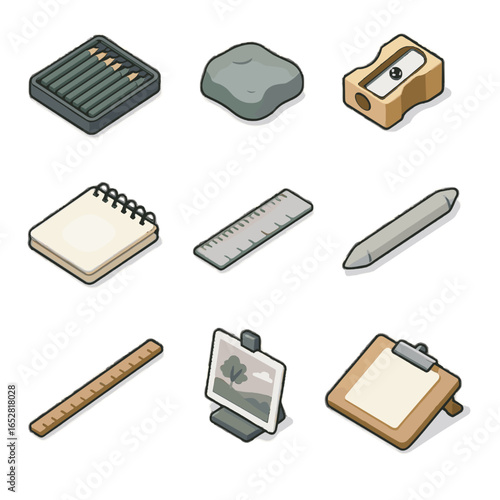 Tools measuring vector pad reference icons kneaded guide pencils photo icon sketch