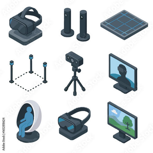 Tracking preview camera vector screen room monitor testing hand headset panel vr