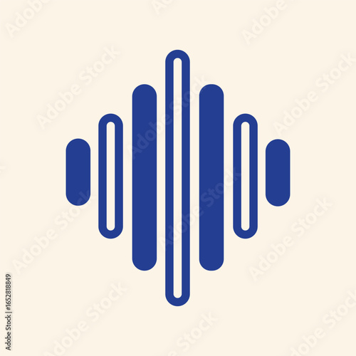 Dynamic blue sound wave graphic symbolizing audio technology and signal transmission