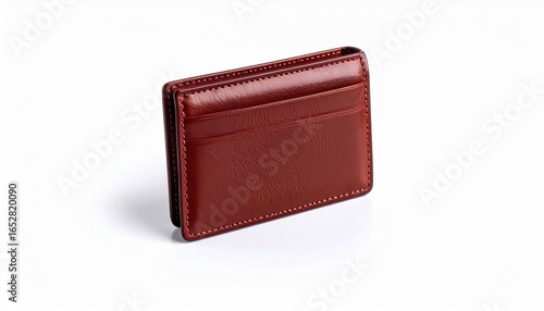 Elegant Red Leather Card Case with Unique Hole Design Showcasing Craftsmanship and Stylish Appeal