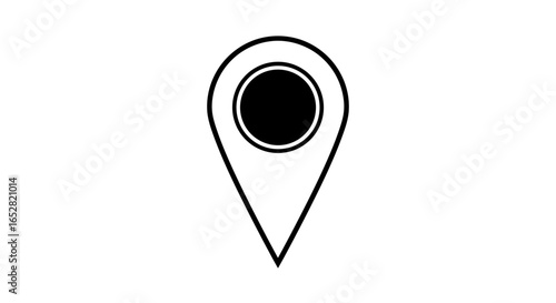 Location pin icon in minimalistic black and white design outline icons on the theme of travel and navigation icon 