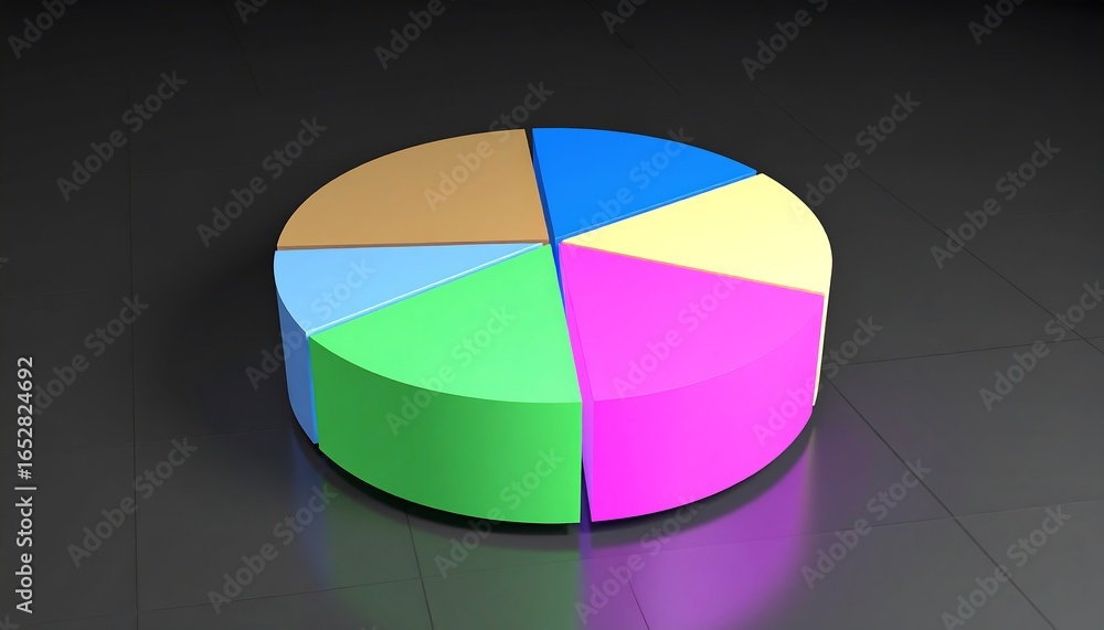 Obraz premium 3D pie chart with vibrant colors