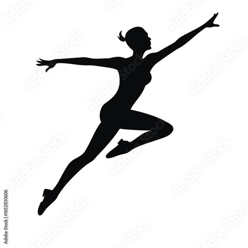 silhouette of a young woman jumping