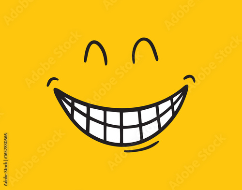 smile face positive cartoon art doodle hand drawn icon. line drawing clipart symbol