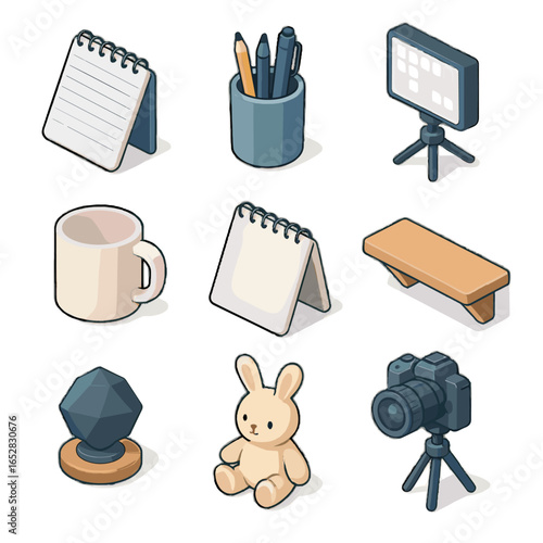 Icon vector content wall notepad holder mount creation mug sketchpad pen icons