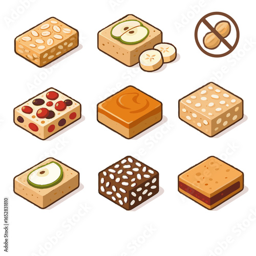 Icon apple purée free square vector nut pumpkin cinnamon coconut cranberry pear