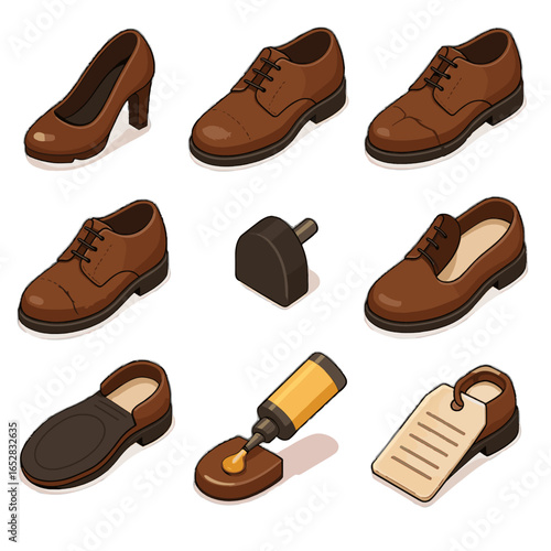 Cracked replacement icon sole tip repair insole vector torn heel shoe icons