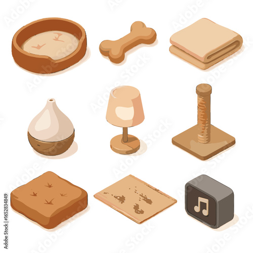 Icons calming relaxation scratch icon bed rug vector speaker pet music plush