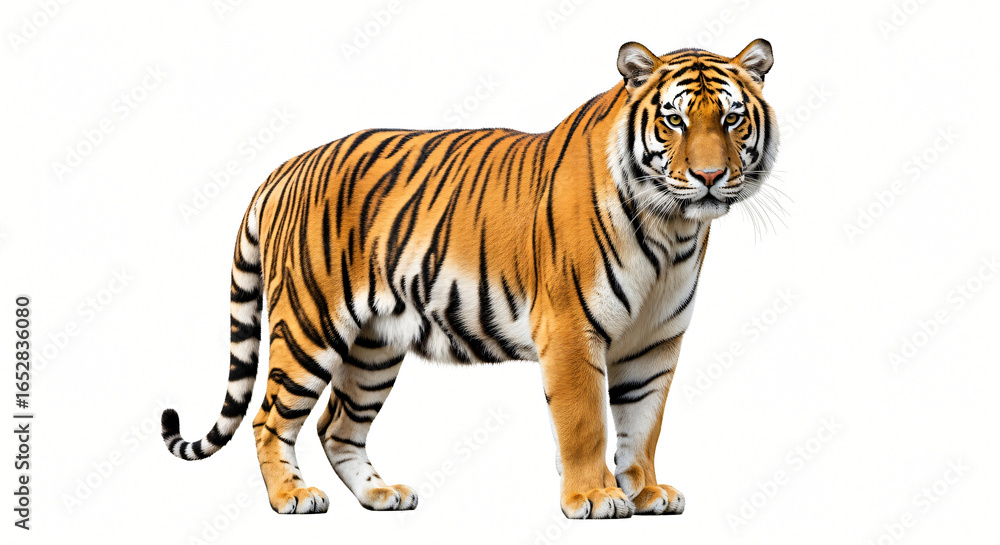 Obraz premium Majestic Tiger Portrait Isolated on White