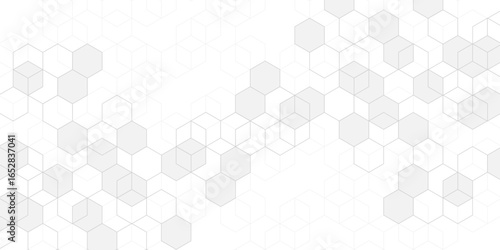 Technological white background. Abstract background of hexagons. Futuristic digital hi-technology banner. Vector illustration.