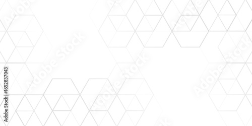 Technological white background. Abstract background of hexagons. Futuristic digital hi-technology banner. Vector illustration.
