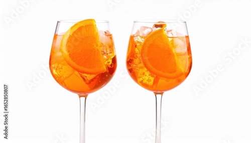 Refreshing Orange Juice Served Chilled in Glasses with Citrus Slice Enhancing the Bright Beverage Experience