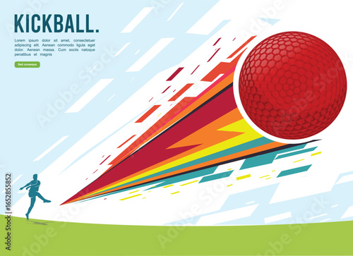 Great attractive editable and memorable kickball poster for competition and tournament event	