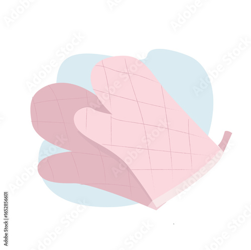 Oven Gloves Mitt and potholder Fashion pink 