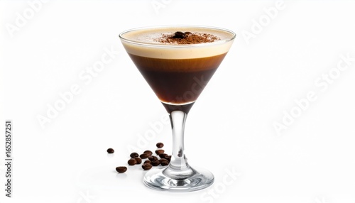 Wallpaper Mural Rich Aromatic Coffee in Clear Glass with Roasted Coffee Beans Creating a Warm Inviting Atmosphere Torontodigital.ca