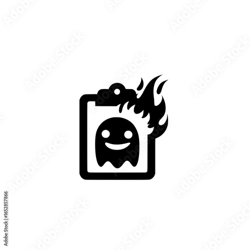 Clipboard with smiling face icon representing positive feedback or happy report document