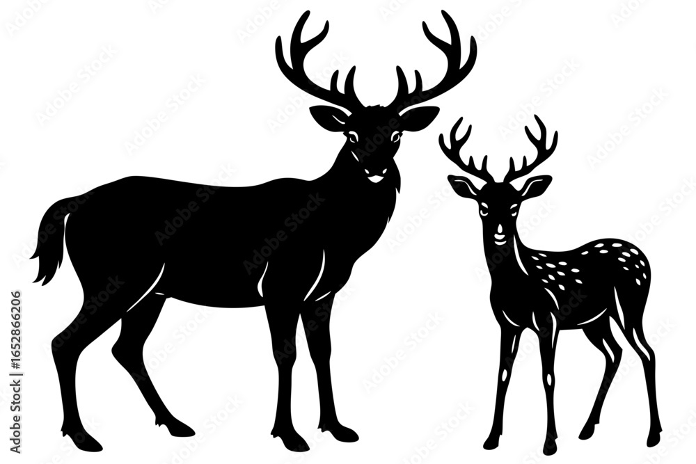 Obraz premium Deer silhouette vector illustration