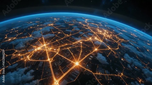 Blue planet Earth in the vast blackness of space, with the sun's light illuminating a single continent and the deep blue oceans