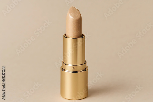 Golden Lipstick Closeup of a Luxurious Cosmetic Product