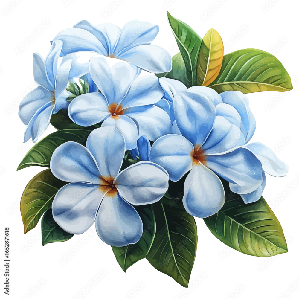 Fototapeta premium watercolor vector of Stephanotis Flower, isolated on a white background.