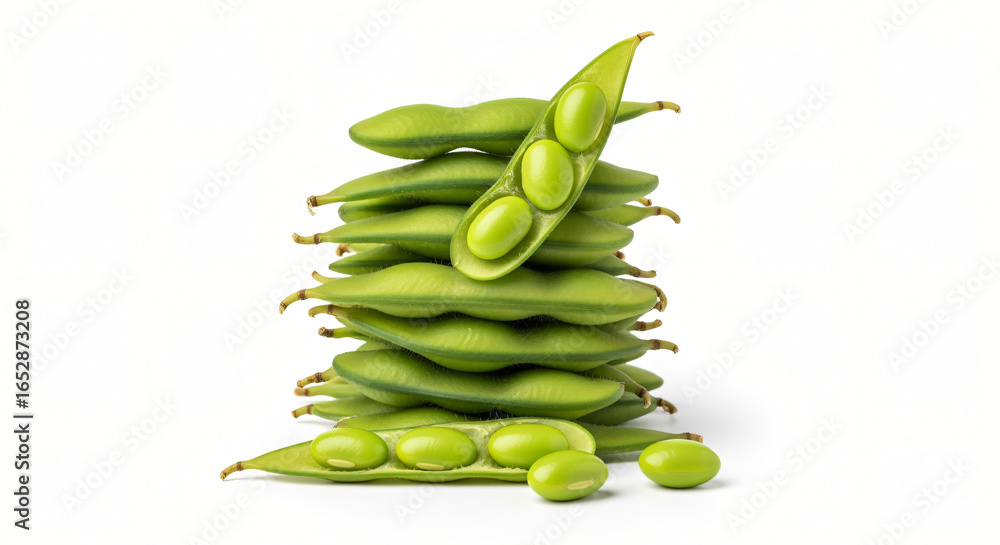 custom made wallpaper toronto digitalStacked Edamame Pods on White Background