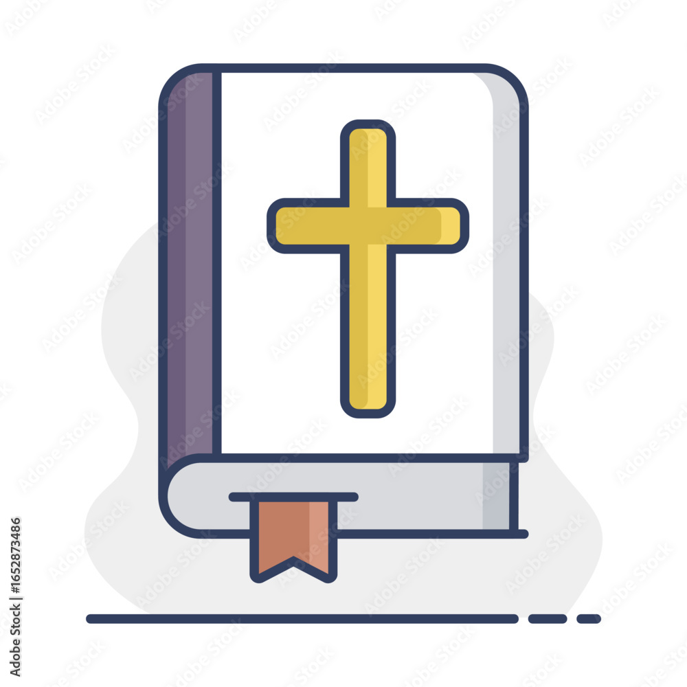 Fototapeta premium Holy bible wedding isolated vector icon