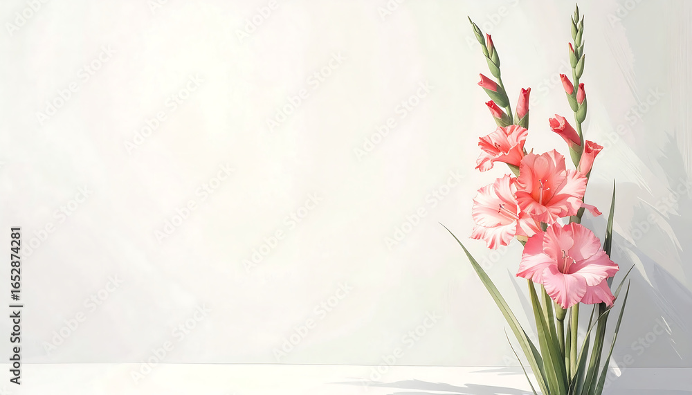 Obraz premium A gladiolus stalk bouquet