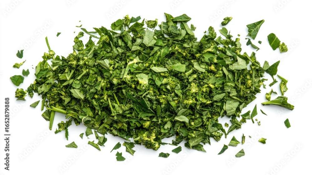 Obraz premium Close-up of Chopped Fresh Green Leaves for Culinary Use