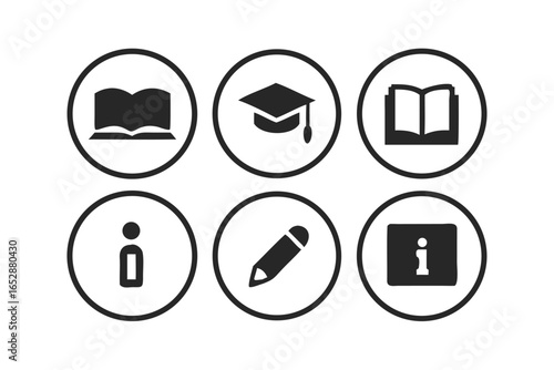 Graduation cap symbol icon vector. Chat, info sign. Pencil and open book icons. Higher education learn signs. Classic style speech bubble icon.