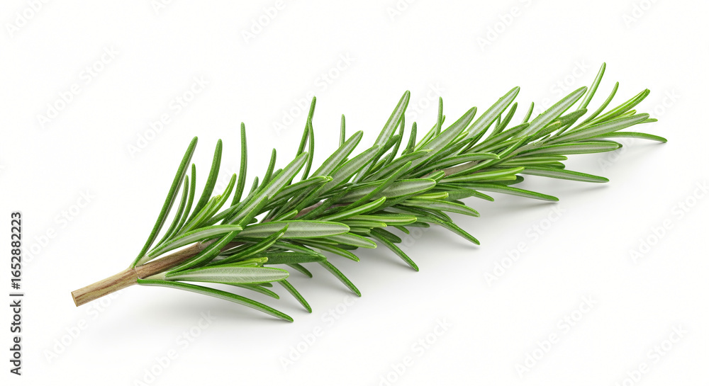 Fototapeta premium Fresh Rosemary Sprig Isolated on White Background