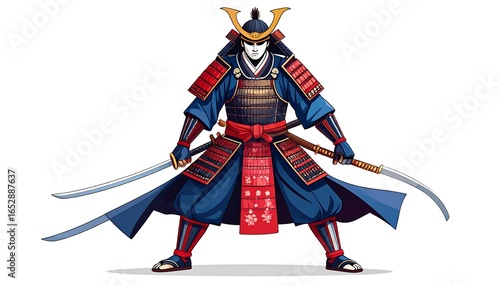 Samurai warrior, stylized illustration