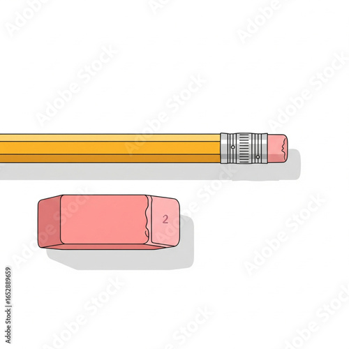  Wooden pencil with eraser isolated on white background 1.eps